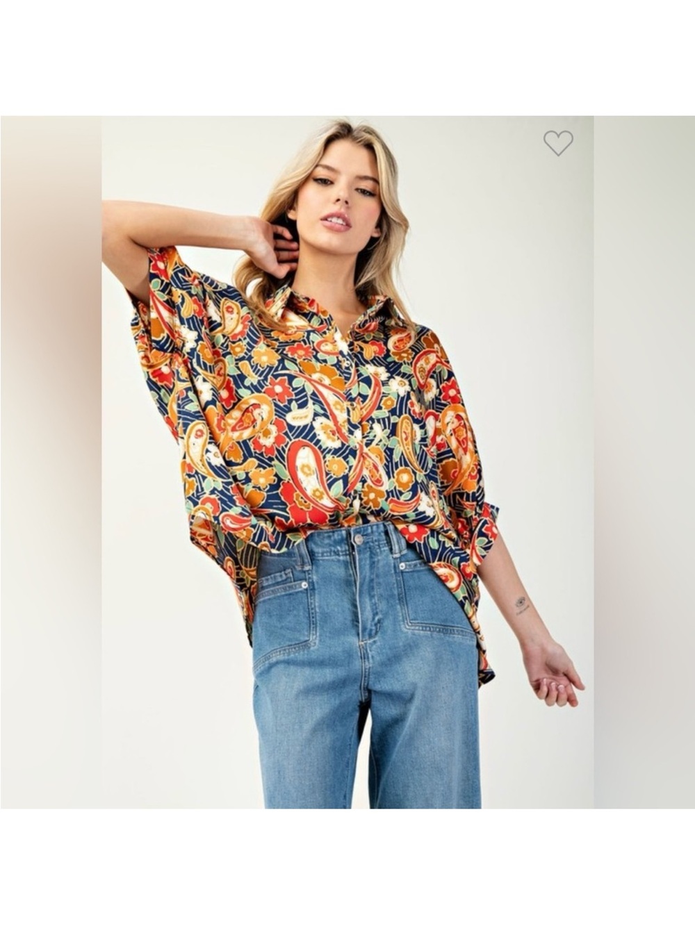 ee:some Floral Paisley Blouse Small NWOT - Picture 3 of 9